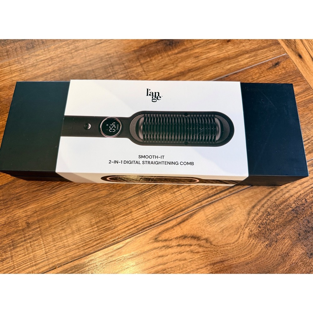 L'ange Smooth-It 2-in-1 Digital Straightening Comb Black Rose Gold Ionic 450F